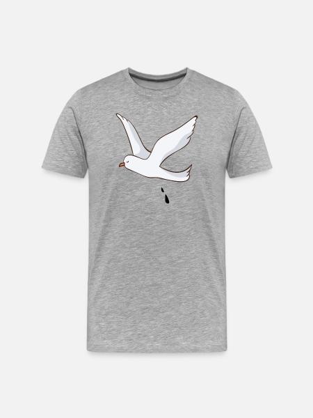 gull - Men's Premium Organic T-Shirt - heather grey