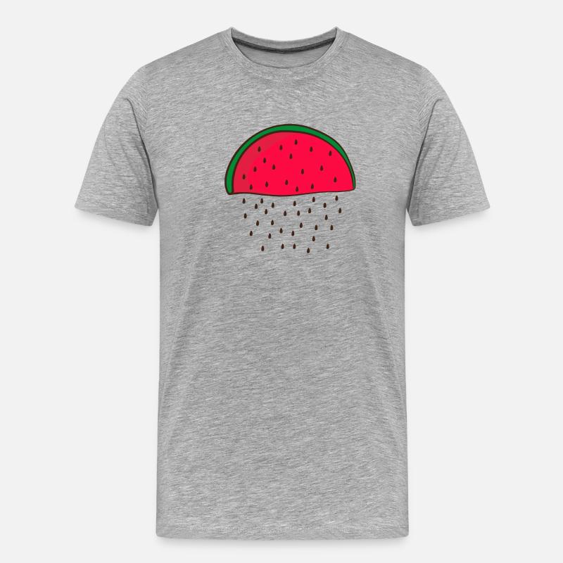 Wassermelone - Männer Premium Bio T-Shirt - Grau meliert