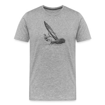 Windsurfing - T-shirt bio Premium Homme - gris chiné - Devant - Damien (186cm)