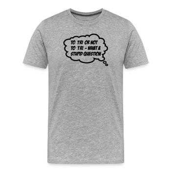 Triathlon - Männer Premium Bio T-Shirt - Grau meliert - Vorne - Damien (186cm)