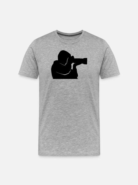 Fotograf - Paparazzi - Logo - Männer Premium Bio T-Shirt - Grau meliert