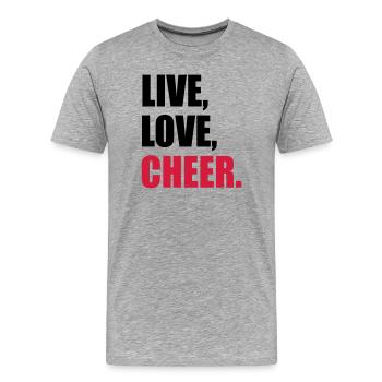 Cheerleader - Männer Premium Bio T-Shirt - Grau meliert - Vorne - Damien (186cm)