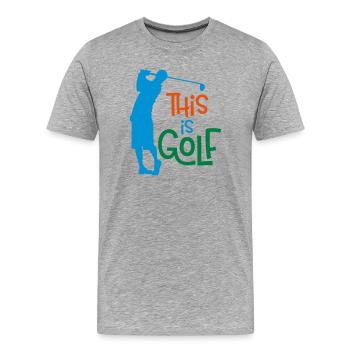 Lustige Geschenke für Golfer - Männer Premium Bio T-Shirt - Grau meliert - Vorne - Damien (186cm)