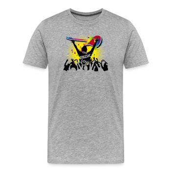 Festival Besucher - Männer Premium Bio T-Shirt - Grau meliert - Vorne - Damien (186cm)