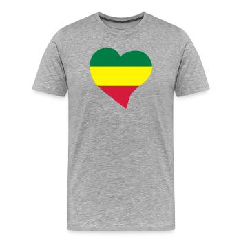Coeur rasta - T-shirt bio Premium Homme - gris chiné - Devant - Damien (186cm)