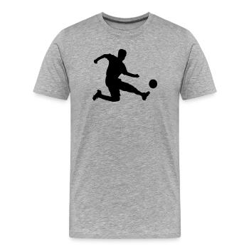 Soccer player - Men's Premium Organic T-Shirt - heather grey - Front - Damien (186cm)