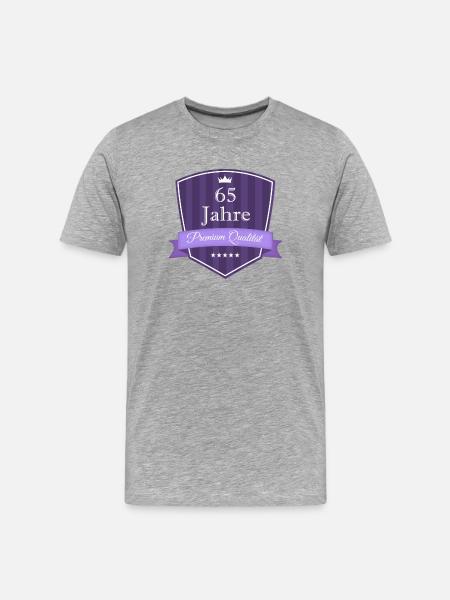Premium 65 lila - Männer Premium Bio T-Shirt - Grau meliert