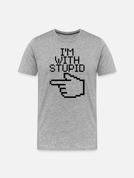 I'm with stupid - Men's Premium Organic T-Shirt - heather grey