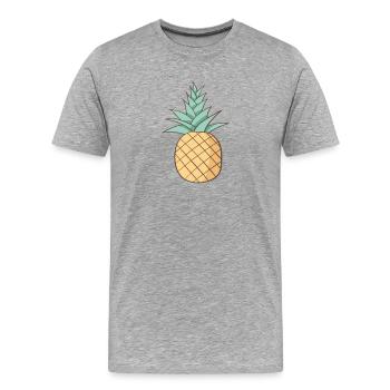 Ananas - T-shirt bio Premium Homme - gris chiné - Devant - Damien (186cm)