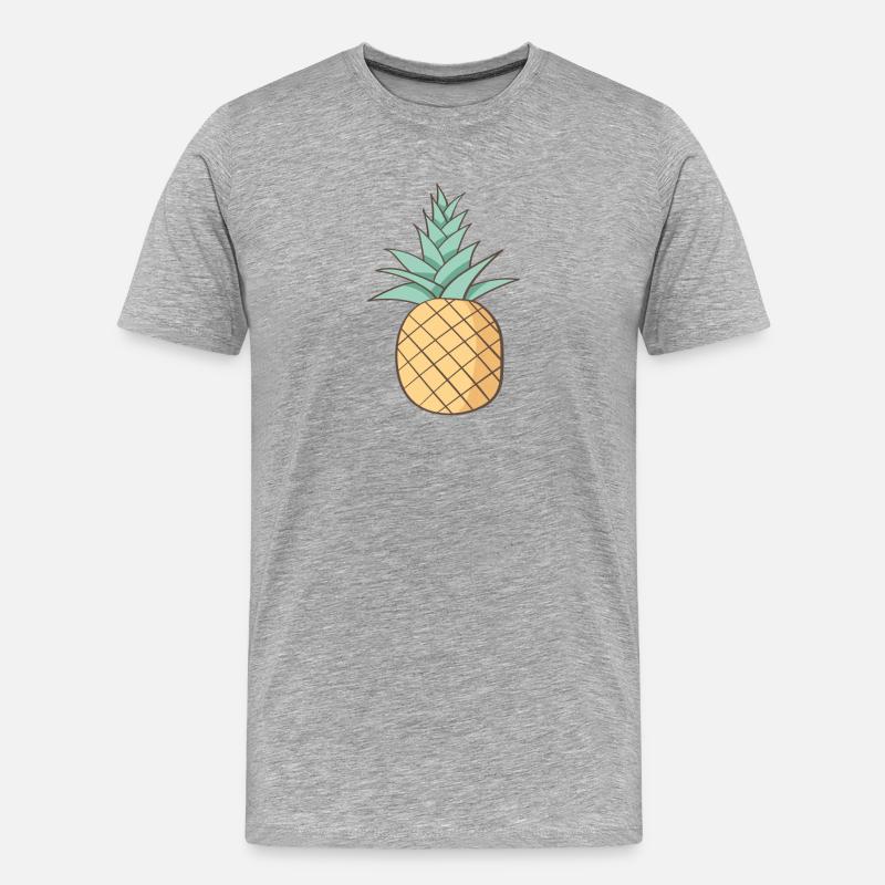Ananas - Männer Premium Bio T-Shirt - Grau meliert