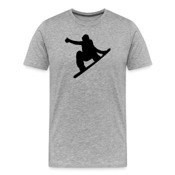 Snowboard - T-shirt bio Premium Homme - gris chiné - Devant - Damien (186cm)