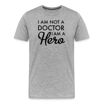 Arzt - Männer Premium Bio T-Shirt - Grau meliert - Vorne - Damien (186cm)