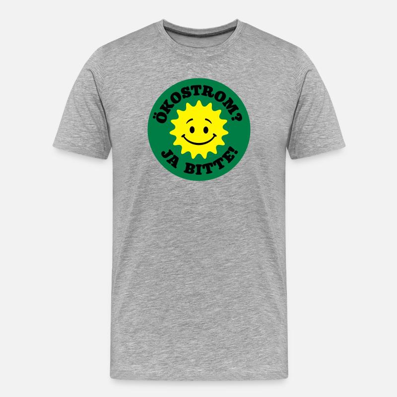 ökostrom ja bitte, atomkraft nein danke, bio öko - Männer Premium Bio T-Shirt - Grau meliert