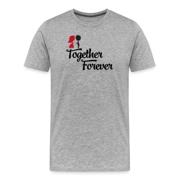 couple de mariage - T-shirt bio Premium Homme - gris chiné - Devant - Damien (186cm)
