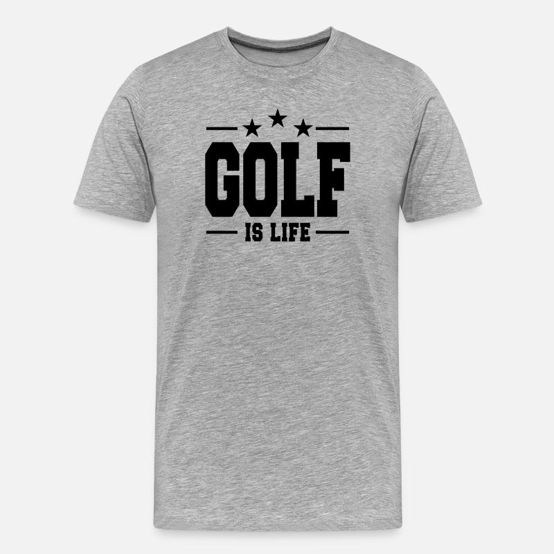 Golf ist Leben / Golf - Männer Premium Bio T-Shirt - Grau meliert