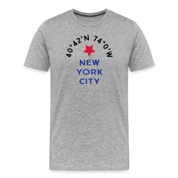 New York City - T-shirt bio Premium Homme - gris chiné - Devant - Damien (186cm)