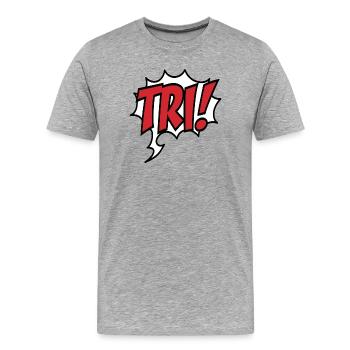 Triathlon - T-shirt bio Premium Homme - gris chiné - Devant - Damien (186cm)