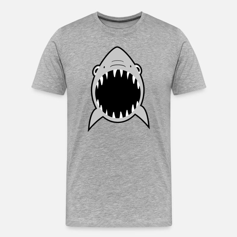 Hai - Männer Premium Bio T-Shirt - Grau meliert