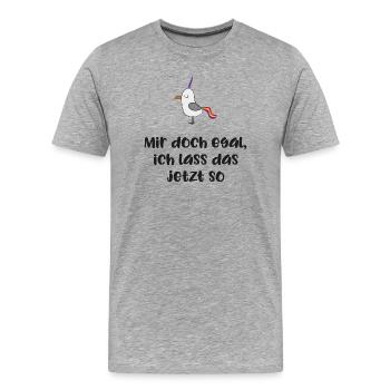 lustiger Spruch - Männer Premium Bio T-Shirt - Grau meliert - Vorne - Damien (186cm)