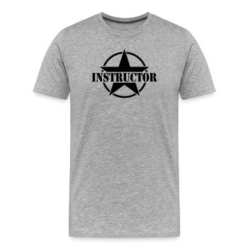 Instructor - Männer Premium Bio T-Shirt - Grau meliert - Vorne - Damien (186cm)