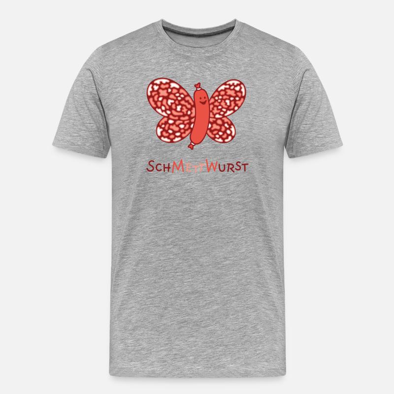SchMettWurst - Männer Premium Bio T-Shirt - Grau meliert