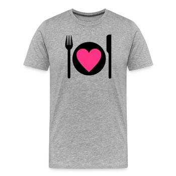 manger - T-shirt bio Premium Homme - gris chiné - Devant - Damien (186cm)