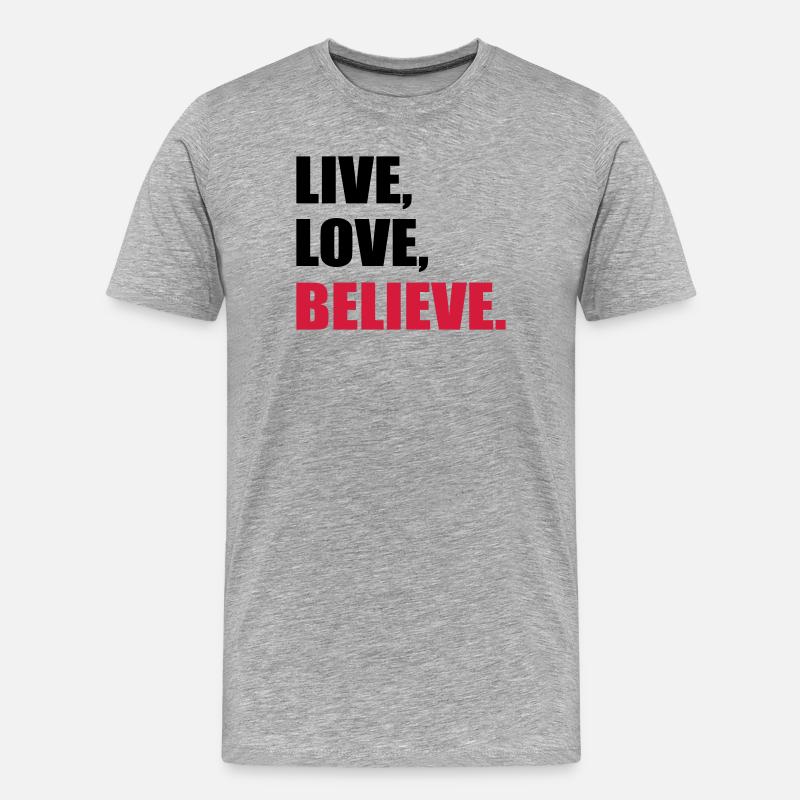 Glaube - Männer Premium Bio T-Shirt - Grau meliert