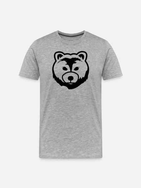 Bär, Bärenkopf, Tierzeichen - Männer Premium Bio T-Shirt - Grau meliert
