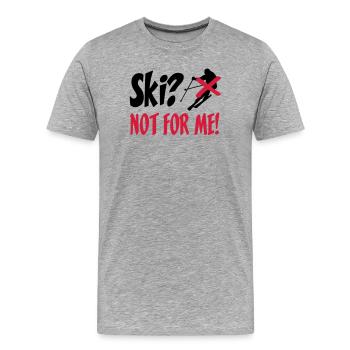 I hate Ski - Männer Premium Bio T-Shirt - Grau meliert - Vorne - Damien (186cm)