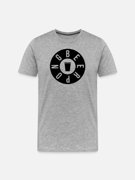Beer Pong Round - Männer Premium Bio T-Shirt - Grau meliert