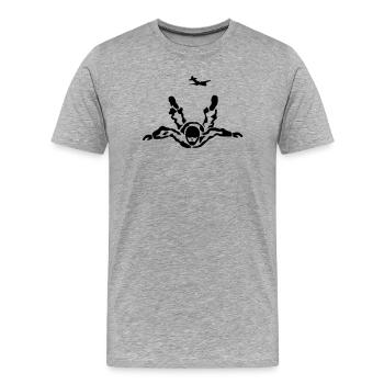skydiver - Men's Premium Organic T-Shirt - heather grey - Front - Damien (186cm)