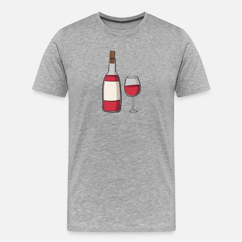 wine - Männer Premium Bio T-Shirt - Grau meliert