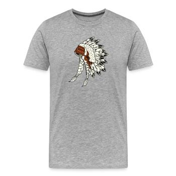Indien - T-shirt bio Premium Homme - gris chiné - Devant - Damien (186cm)