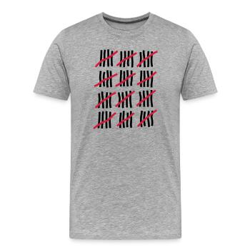 Anniversaire 60 ans - T-shirt bio Premium Homme - gris chiné - Devant - Damien (186cm)
