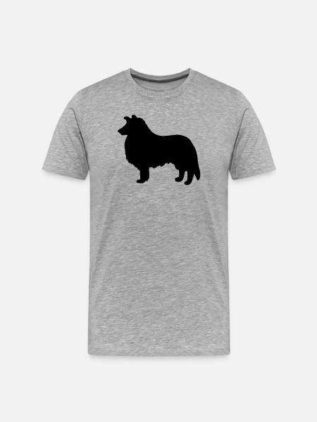 Collie Dog - Men's Premium Organic T-Shirt - heather grey