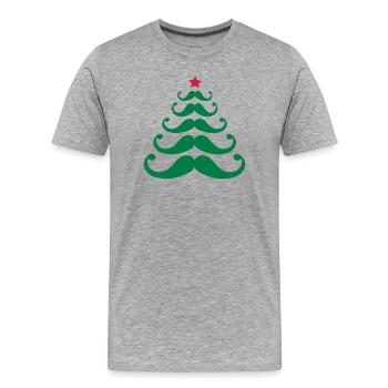 Weihnachtsbaum - Männer Premium Bio T-Shirt - Grau meliert - Vorne - Damien (186cm)