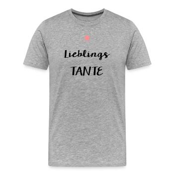 Lieblingstante Geburtstag Geschenk Stern - Männer Premium Bio T-Shirt - Grau meliert - Vorne - Damien (186cm)