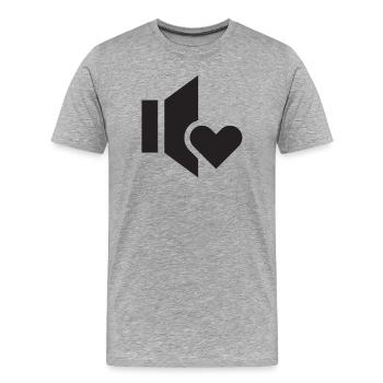 Herz und Wort - Männer Premium Bio T-Shirt - Grau meliert - Vorne - Damien (186cm)