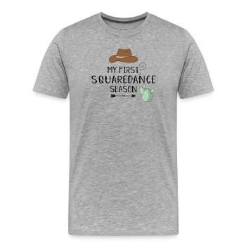 Square Dance - Men's Premium Organic T-Shirt - heather grey - Front - Damien (186cm)
