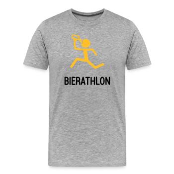 Bierathlon die Kneipentour - Männer Premium Bio T-Shirt - Grau meliert - Vorne - Damien (186cm)
