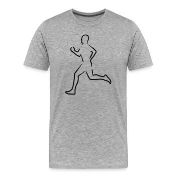 6061912 121582003 Laeufer - Männer Premium Bio T-Shirt - Grau meliert - Vorne - Damien (186cm)