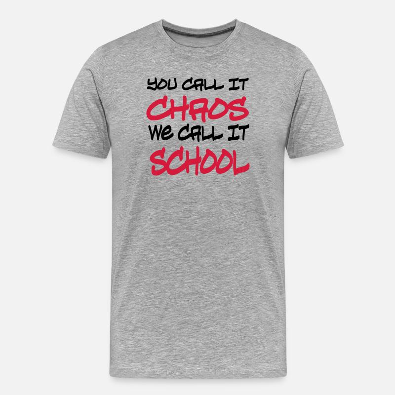 Schule - Männer Premium Bio T-Shirt - Grau meliert
