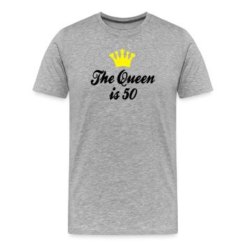 50 Geburtstag - Männer Premium Bio T-Shirt - Grau meliert - Vorne - Damien (186cm)