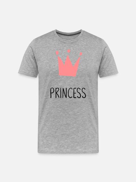 Cadeau couronne princesse princesse - T-shirt bio Premium Homme - gris chiné