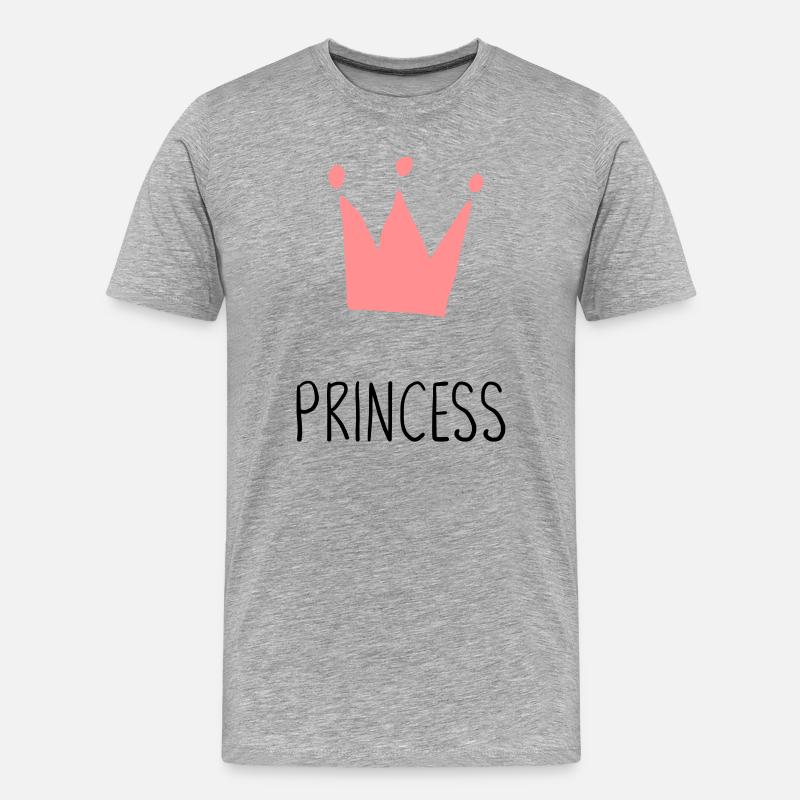 Princess Prinzessin Krone Geschenk - Männer Premium Bio T-Shirt - Grau meliert