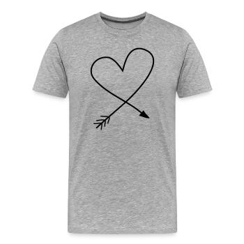Heart Arrow für alle, die ein bisschen Liebe suchen - Männer Premium Bio T-Shirt - Grau meliert - Vorne - Damien (186cm)