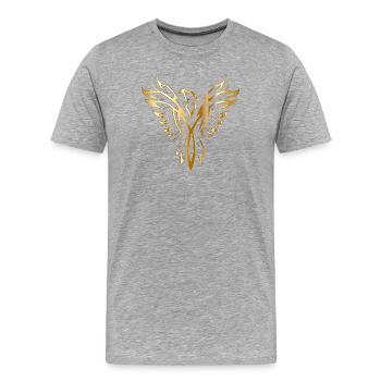 Golden Phoenix - Men's Premium Organic T-Shirt - heather grey - Front - Damien (186cm)