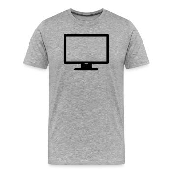 Computer Bildschirm - Männer Premium Bio T-Shirt - Grau meliert - Vorne - Damien (186cm)