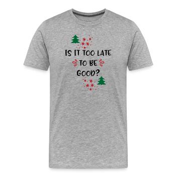 Noël - T-shirt bio Premium Homme - gris chiné - Devant - Damien (186cm)