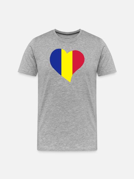 Romanian heart - Men's Premium Organic T-Shirt - heather grey